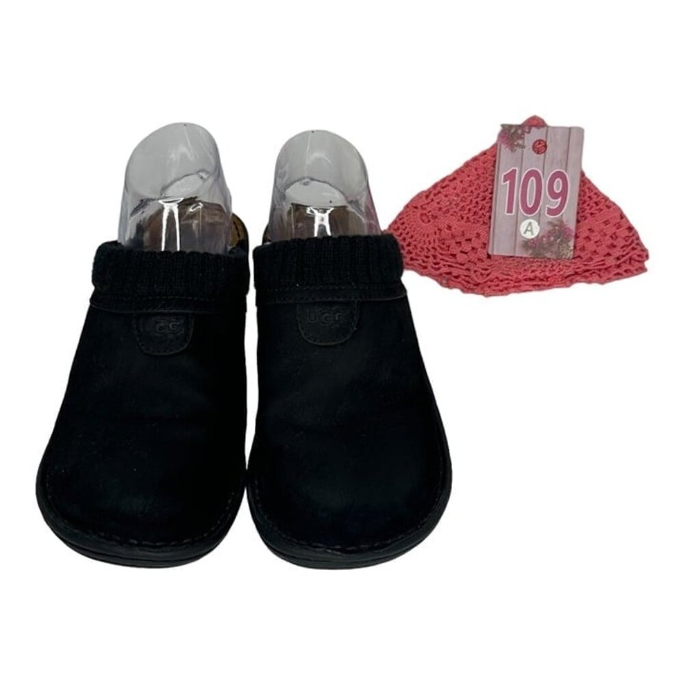 UGG Gael Wedge Mule Black Suede Size 9